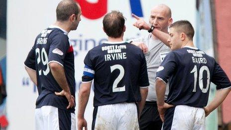 Dundee lost skipper Gary Irvine to a first-half red card