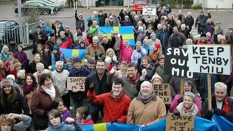 Campaigners turn out in support of the closure-threatened Tenby Minor Injuries Unit