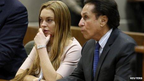 Lindsay Lohan and her lawyer Mark Heller