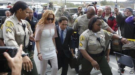 Lindsay Lohan and her lawyer Mark Heller