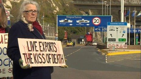 Protesters in Dover