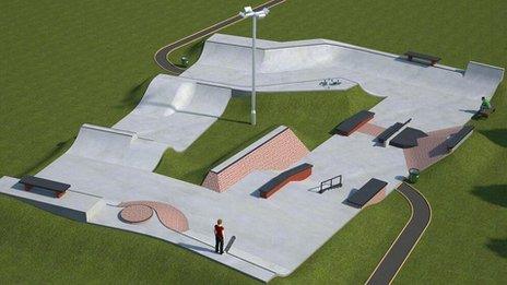 Artist's impression of Daventry skate park