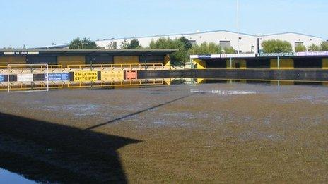 Gloucester City's flooded Meadow Park ground in 2007