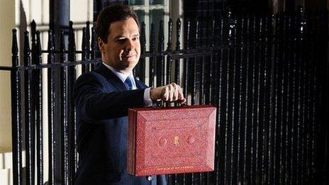 Chancellor George Osborne outside 11 Downing Street