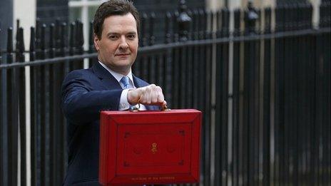 Chancellor George Osborne outside 11 Downing Street