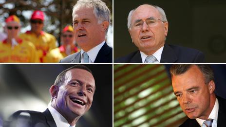 Malcolm Turnbull, John Howard, Brendan Nelson and Tony Abbott