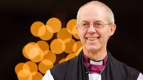 Justin Welby on steps of St Paul's Cathedral