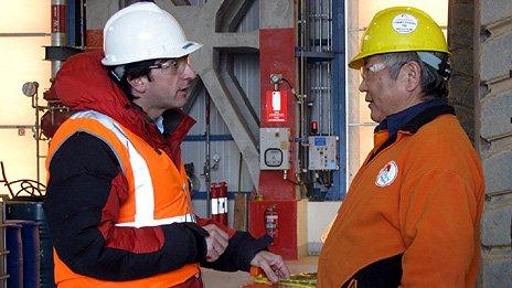 Justin Rowlatt (left) and Samand Sanjdorj