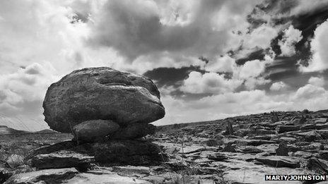 The landscape of The Burren in County Clare