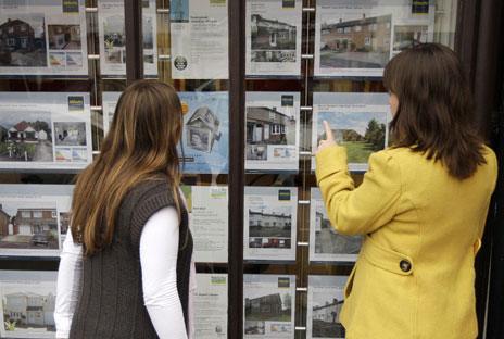 estate agents' window