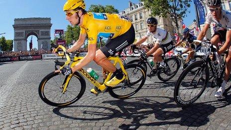 Britain's Bradley Wiggins in action in the 2012 Tour de France he would go on to win