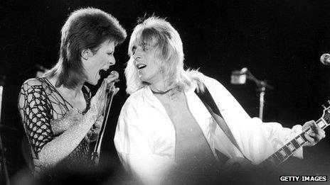 David Bowie and guitarist Mick Ronson