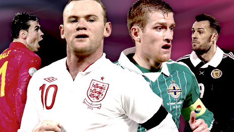 Gareth Bale, Wayne Rooney, Steven Davis, Steven Fletcher