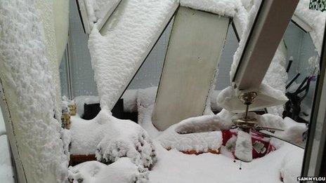 A collpased conservatory roof