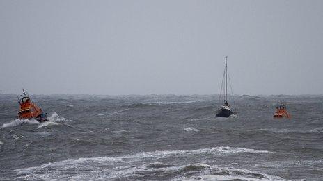 Whitby and Hartlepool lifeboats rescue a yacht