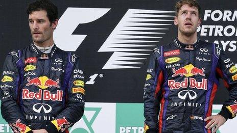 Mark Webber (left) and Sebastian Vettel