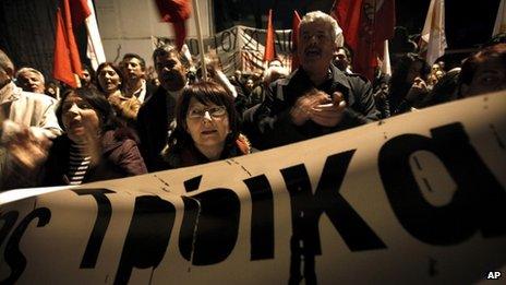 Protesters in Nicosia