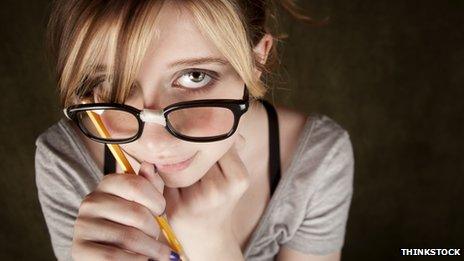 Teenage girl in glasses