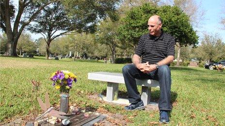 Irv Hoffman at his daughter's grave