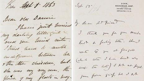 Letters between Charles Darwin and Joseph Hooker (courtesy Darwin estate and Cambridge University Library)