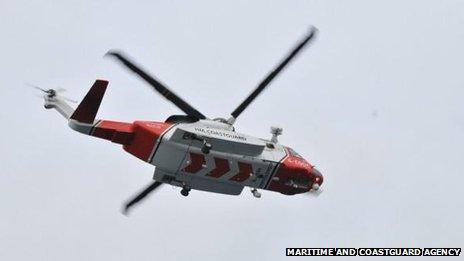 Coastguard helicopter. Pic: MCA