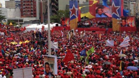 Nicolas Maduro's supporters in Caracas