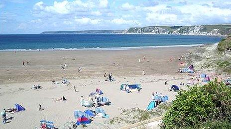 Bigbury beach in Devon