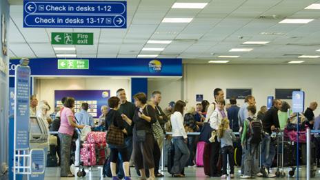 Cardiff airport check-in