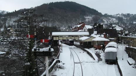 Snow at Llangollen Railway