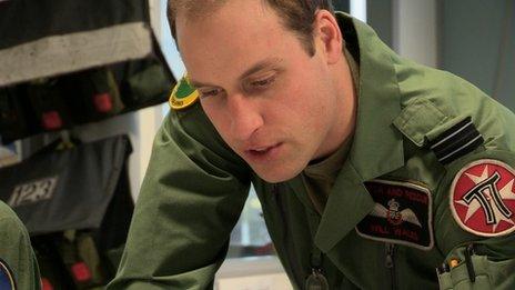 Prince Williams at RAF Valley in the series Helicopter Rescue