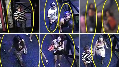 CCTV stills of potential witnesses