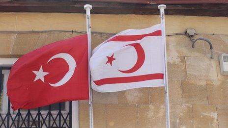 Flags of Turkey and Turkish Republic of Northern Cyprus (TRNC)