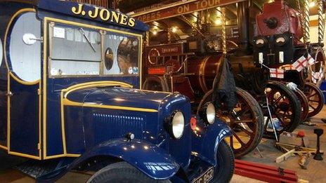 L/Cpl Jones' butcher's van with the Queen Mary showman's engine