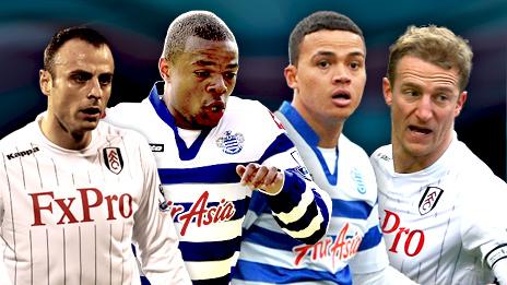 Dimitar Berbatov, Loic Remy, Jermaine Jenas and Brede Hangeland