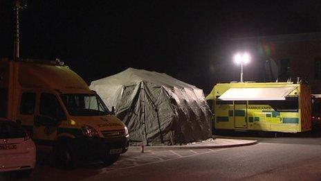 Tent outside the Norfolk and Norwich