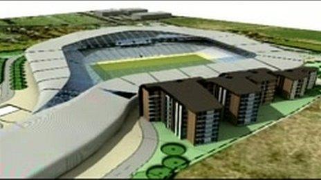 Artists' impression of new stadium