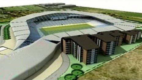 Artists' impression of new stadium