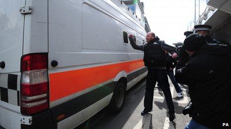 Van leaves Nottingham Crown Court