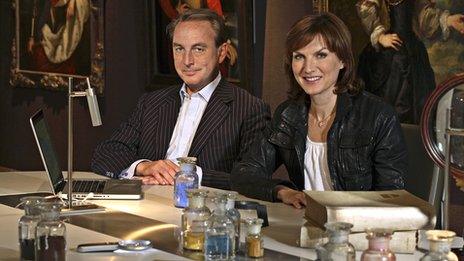 Art dealer Philip Mould and presenter Fiona Bruce