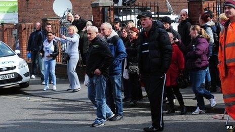 People outside Nottingham Crown Court