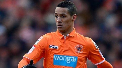 Blackpool winger Thomas Ince