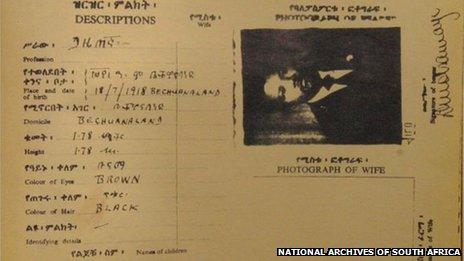 Nelson Mandela's fake passport under the alias of David Motsamayi