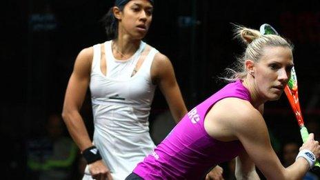 Nicol David and Laura Massaro