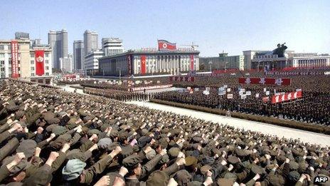 Rally in Pyongyang, 29 March 2013