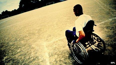 Generic image of a man in a wheelchair