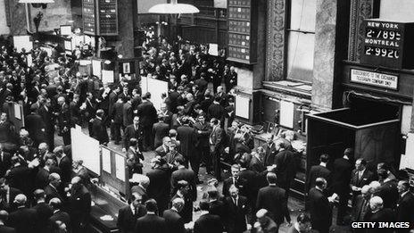 Jobbers at Stock Exchange in 1960s