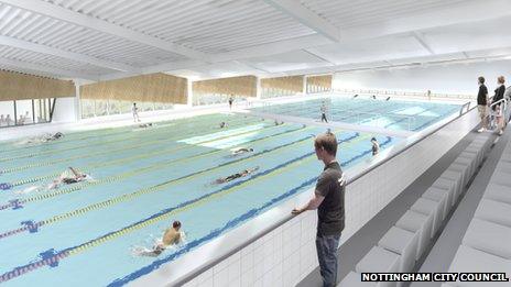 Artist's impression of inside the swimming pool