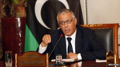 Libya's Prime Minister Ali Zeidan at a press conference on 31 March 2013