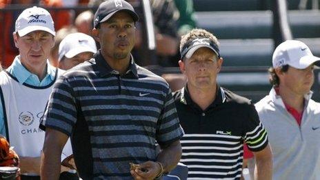 Tiger Woods and Luke Donald