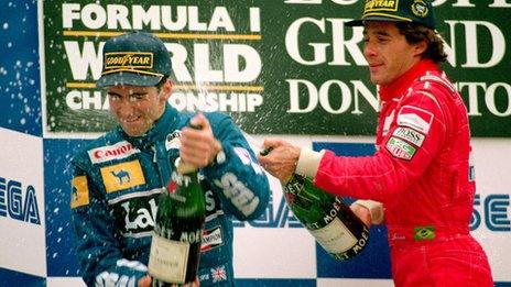 Aryton Senna and Damon Hill